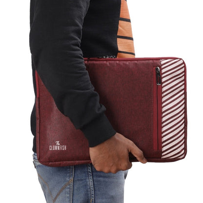 THE CLOWNFISH Algo Series Polyester Unisex 13 Inch Laptop Bag Tablet Case (Maroon)