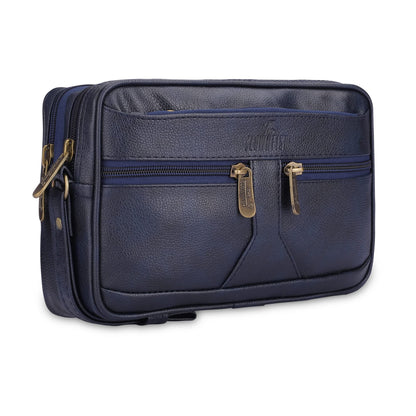THE CLOWNFISH Unisex-Adult Multipurpose Travel Pouch Money Cash Pouch Handbag Coin Bag With Wrist Strap (Blue)