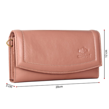 THE CLOWNFISH Trixie Ladies wallet Purse Sling bag with Shoulder Belt (Peach)