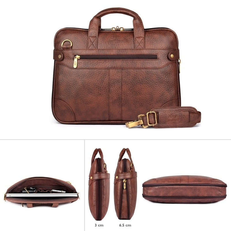 Clownfish Briefcase in Cinnamon - Laptop Carrier for Travel