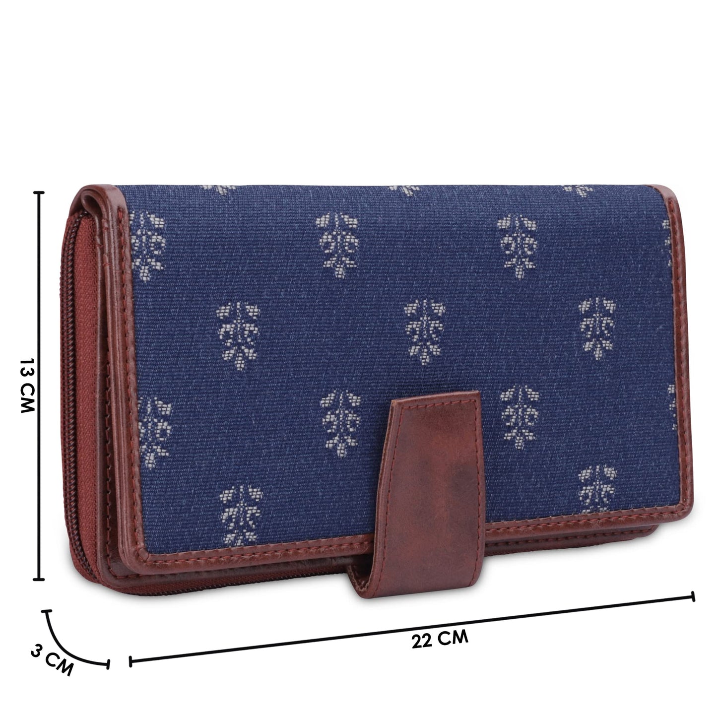 THE CLOWNFISH Filipia Ladies Wallet Womens Wrist Clutch Purse (Denim Blue)