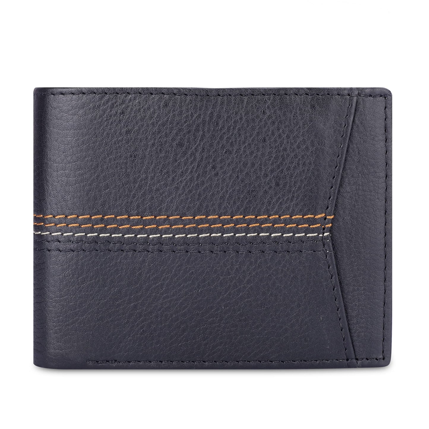 THE CLOWNFISH RFID Protected Genuine Leather Bi-Fold Wallet for Men with Multiple Card Slots & Coin Pocket (Black)