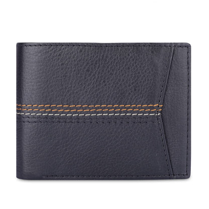 THE CLOWNFISH RFID Protected Genuine Leather Bi-Fold Wallet for Men with Multiple Card Slots & Coin Pocket (Black)