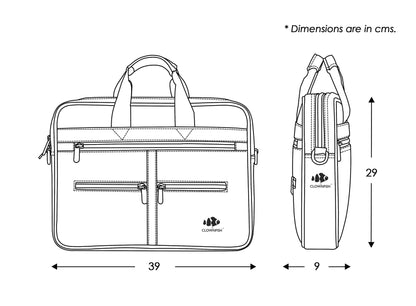 THE CLOWNFISH Bellisimo 14 inch laptop briefcase office bag messenger bag| laptop bag (Sienna)