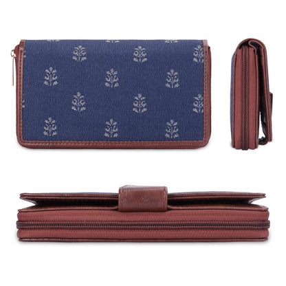 THE CLOWNFISH Filipia Ladies Wallet Womens Wrist Clutch Purse (Denim Blue)