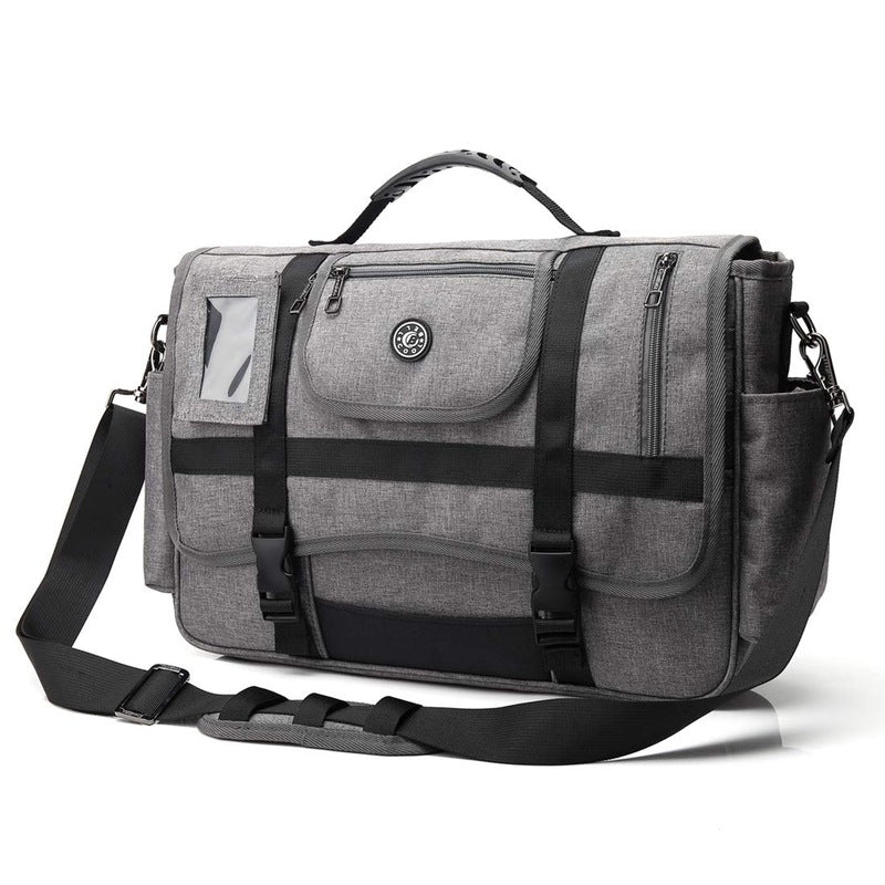 Clownfish Laptop Messenger Bag | Nylon Material | Water Resistant Unisex Laptop Messenger Bag| Office Laptop Messenger | Laptop Bag for Men's & Women's | 15.6 inch | 11 ltr Capacity | Grey |