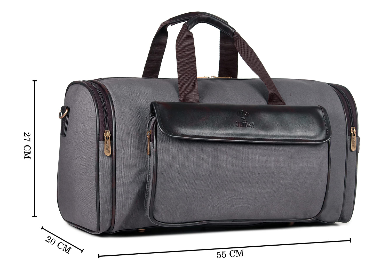 The Clownfish polyester 20 Cms Duffle Bag(TCFDBCN-IN-P-30LGRY1_grey)