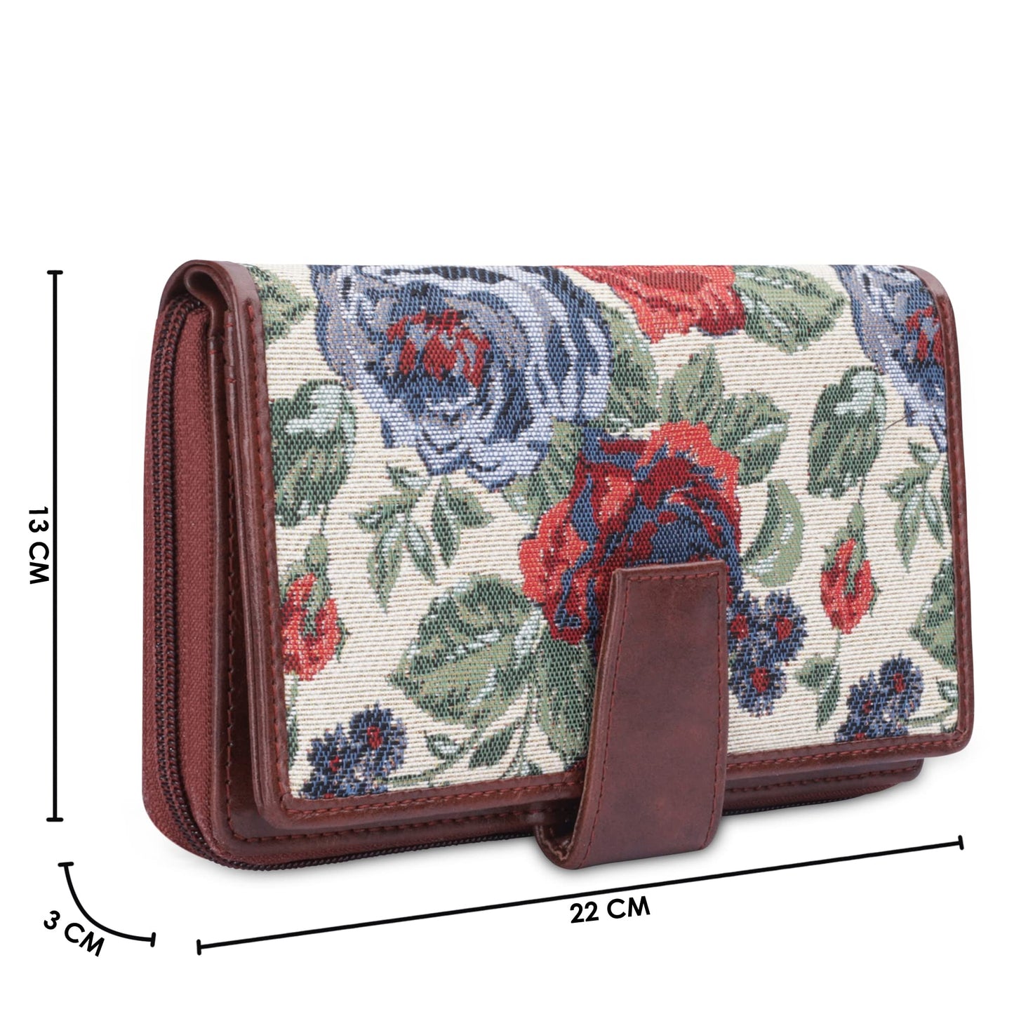 THE CLOWNFISH Filipia Ladies wallet Womens Wrist Clutch Purse (Red-Floral)