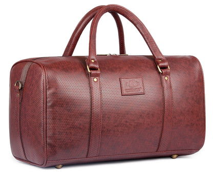 The Clownfish Imperial 32 L Vegan Leather Travel Duffle Bag (Brown)