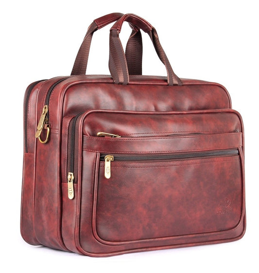 THE CLOWNFISH Executive Series Laptop Briefcase | 15.6 inch Laptop Bag | Unisex Office Bag | Tablet Bag (Burgundy)