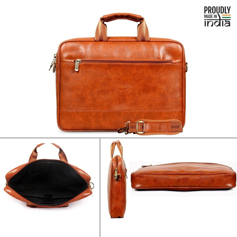 Clownfish Biz Faux Leather Laptop Messenger Bag - Daily Commute