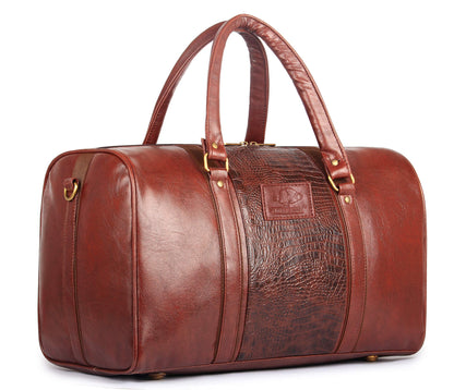 The Clownfish Roadster Leatherette 27 LTR Brown Travel Duffel (Brown)