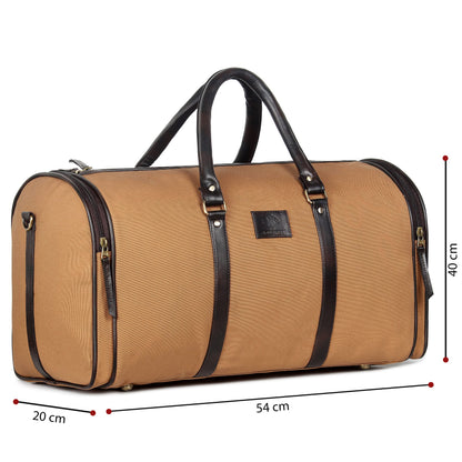 The Clownfish Ewan Series 43 litres Canvas Travel Duffle Bag Luggage Weekender Bag Daffel Bags Air Bags Luggage Bag Travelling Bag Truffle Bags Duffel Bags for Men and Women (Yellow Ochre)