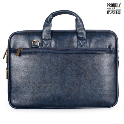 THE CLOWNFISH Faux Leather Expandable 12 inch Laptop Tablet Messenger Bag Briefcase (Black)