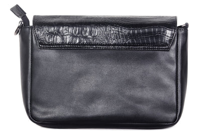 THE CLOWNFISH Celestria Faux Leather Sling Bag For Women (Charcoal Black)