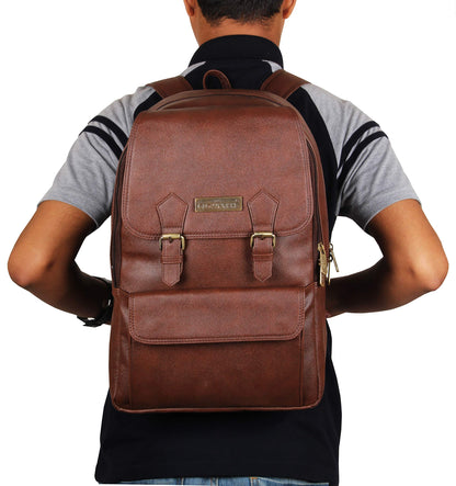 THE CLOWNFISH Hayden 15.6 Inch Laptop Backpack for Men and Women - Brown