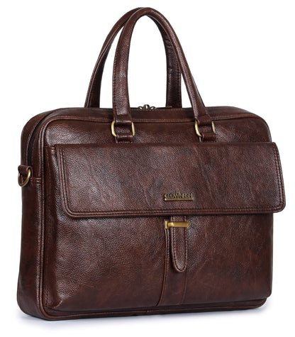 THE CLOWNFISH Vogue Laptop Messenger Bag for 14 inch laptops - Dark Brown