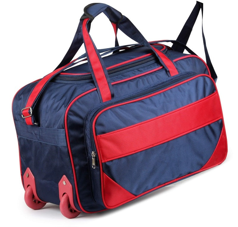 The Clownfish Hunter Series 40 liters Polyester Travel Duffle Trolley, Duffel Bag with Wheels (Midnight Blue)