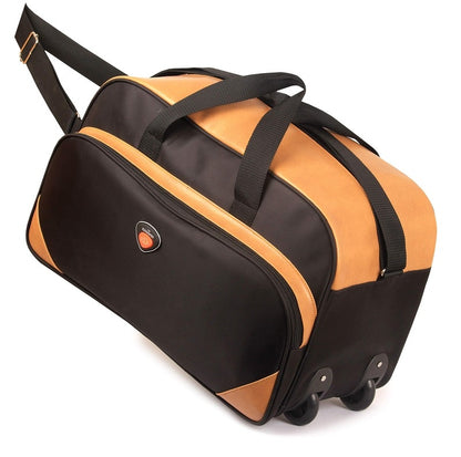 The Clownfish Mirage 40 liters Polyester Travel Duffle Trolley, Duffel Bag with Wheels (Beige)