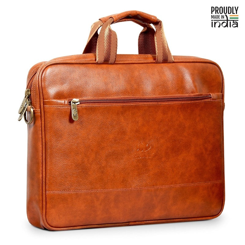 Clownfish Biz Faux Leather Laptop Messenger Bag - Office