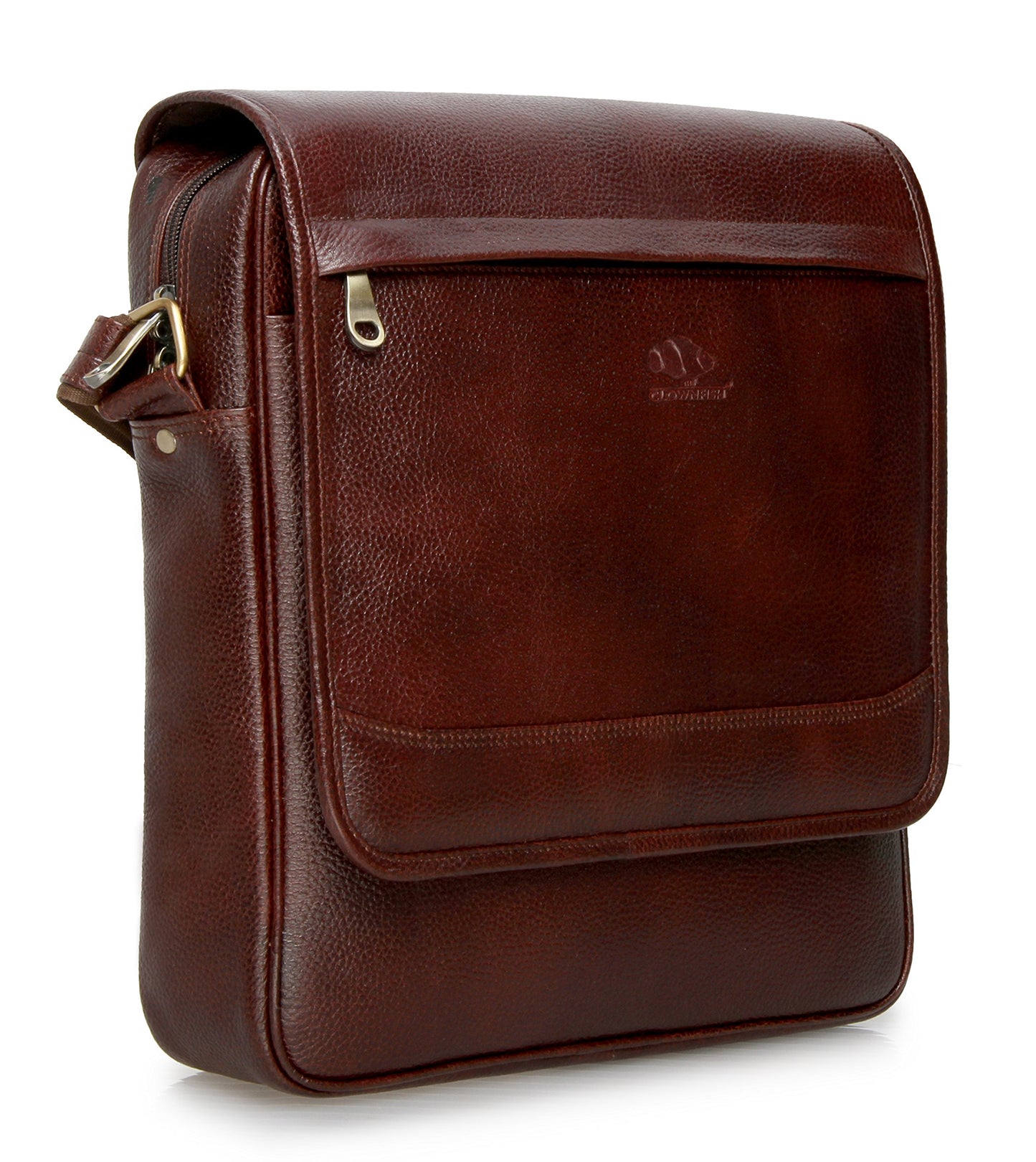 THE CLOWNFISH Leather Laptop Bag - Premium Quality & Multiple Pockets | Ideal for Business | 8.3 Litres | Brown