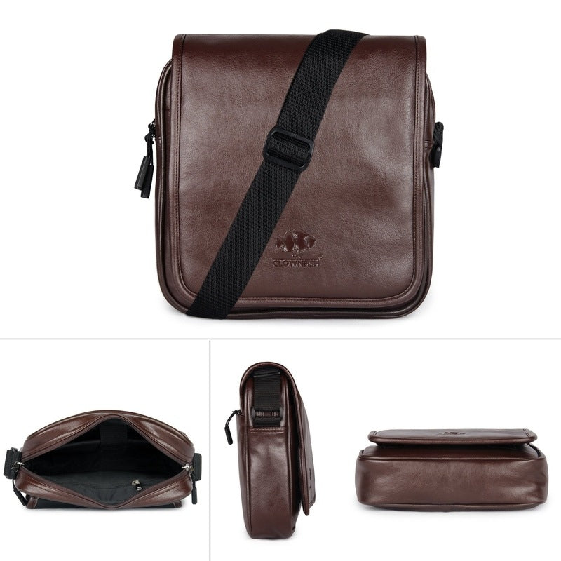 THE CLOWNFISH Leatherette Brown Messenger Bag