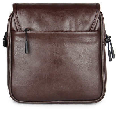 THE CLOWNFISH Leatherette Brown Messenger Bag