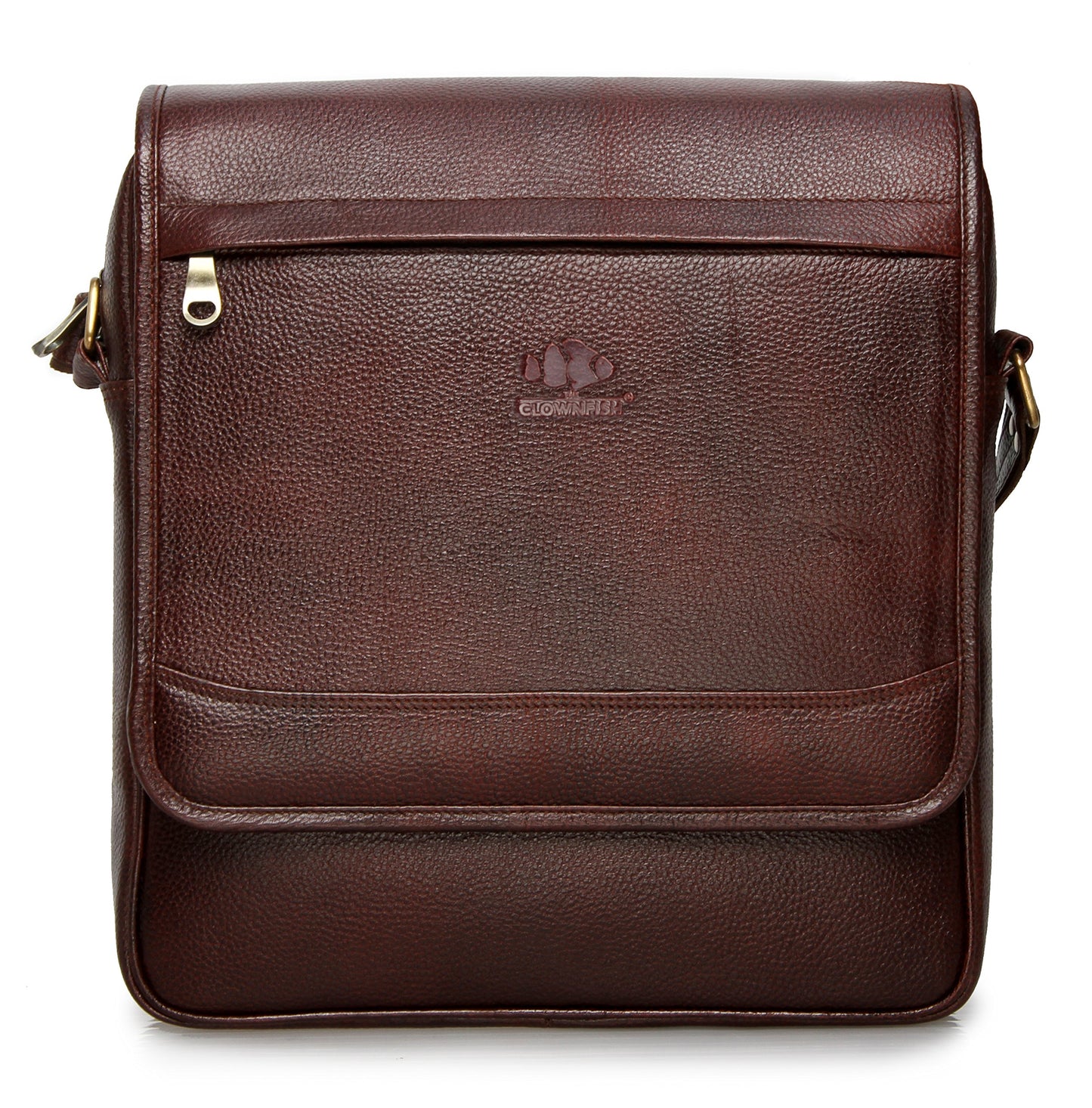 THE CLOWNFISH Leather Laptop Bag - Premium Quality & Multiple Pockets | Ideal for Business | 8.3 Litres | Brown