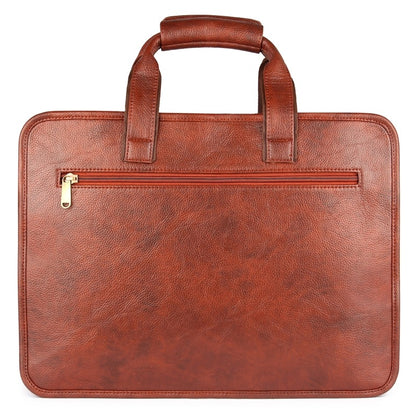 The Clownfish 26 Liters Vegan Leather Briefcase Laptop Bag for Laptops upto 15.6 inch (Tan)