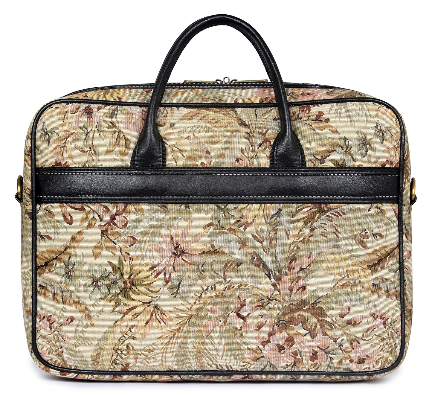 THE CLOWNFISH Nolana Tapestry Women's Laptop Briefcase for 14 inch laptops (Cream)