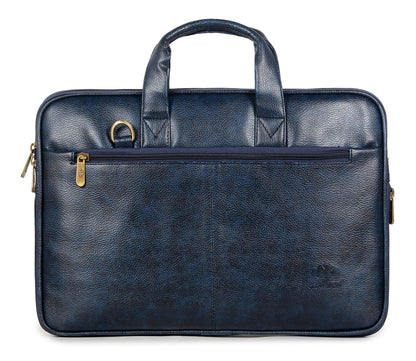THE CLOWNFISH Faux Leather Expandable 12 inch Laptop Tablet Messenger Bag Briefcase (Black)