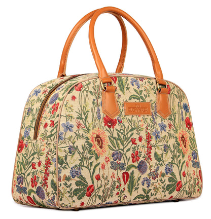 The Clownfish Flora Tapestry Fabric 27 L Women's Duffle Bag (Flax)