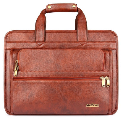 The Clownfish 26 Liters Vegan Leather Briefcase Laptop Bag for Laptops upto 15.6 inch (Tan)