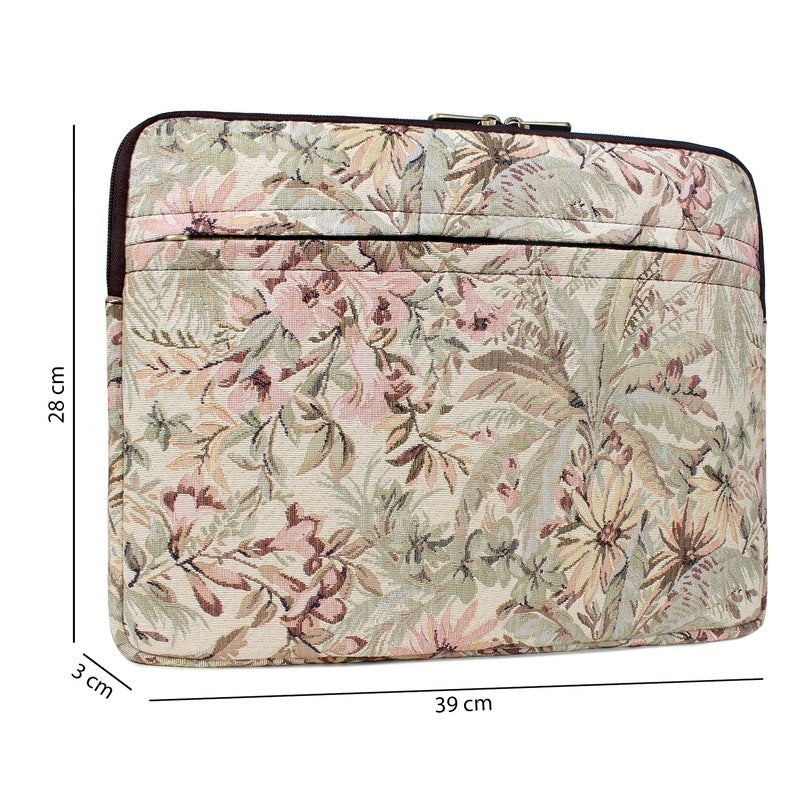 THE CLOWNFISH Swift Tapestry Fabric Unisex 15.6 inch Tablet Case Laptop Sleeve (Beige)