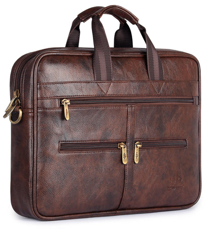 THE CLOWNFISH Bellisimo 14 inch laptop briefcase office bag messenger bag| laptop bag (Sienna)