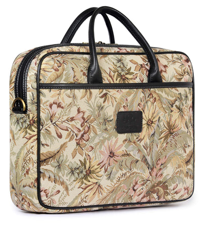 THE CLOWNFISH Nolana Tapestry Women's Laptop Briefcase for 14 inch laptops (Cream)