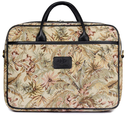 THE CLOWNFISH Nolana Tapestry Women's Laptop Briefcase for 14 inch laptops (Cream)