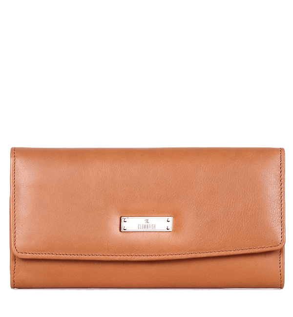 The Clownfish Sharon Collection Snap Flap Closure Women's Clutch Wallet  with Multiple Card Holder