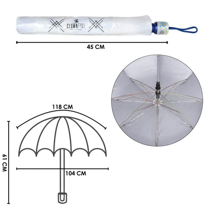 THE CLOWNFISH Umbrella 2- Fold Auto Open Waterproof 190 T Polyester Double Coated Silver Lined Umbrellas For Men and Women